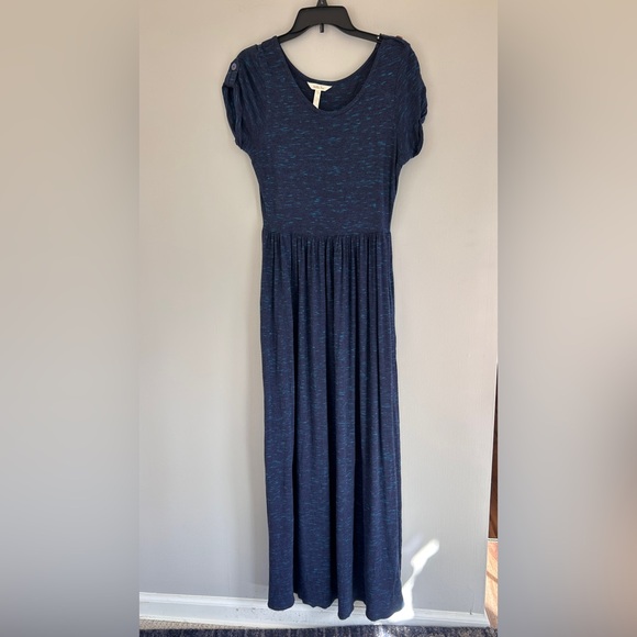 MATILDA JANE Deep Water Navy Scoop Neck Maxi Dress Cottage Modest Comfort Size L - Picture 3 of 15